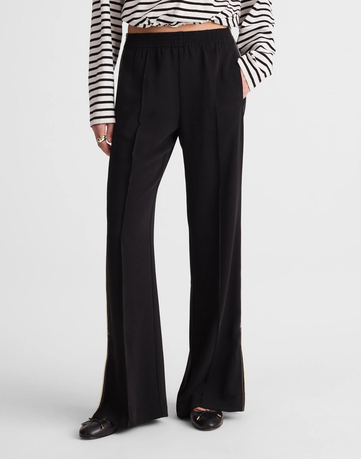 Pull-On Bootcut Track Pant Jet Black | Madewell Value