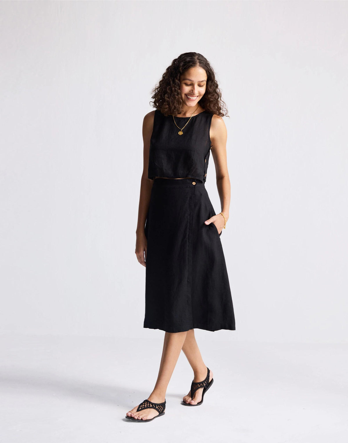 Reistor® Overlap Midi Skirt in 100% Black Hemp Black | Madewell Top Pick