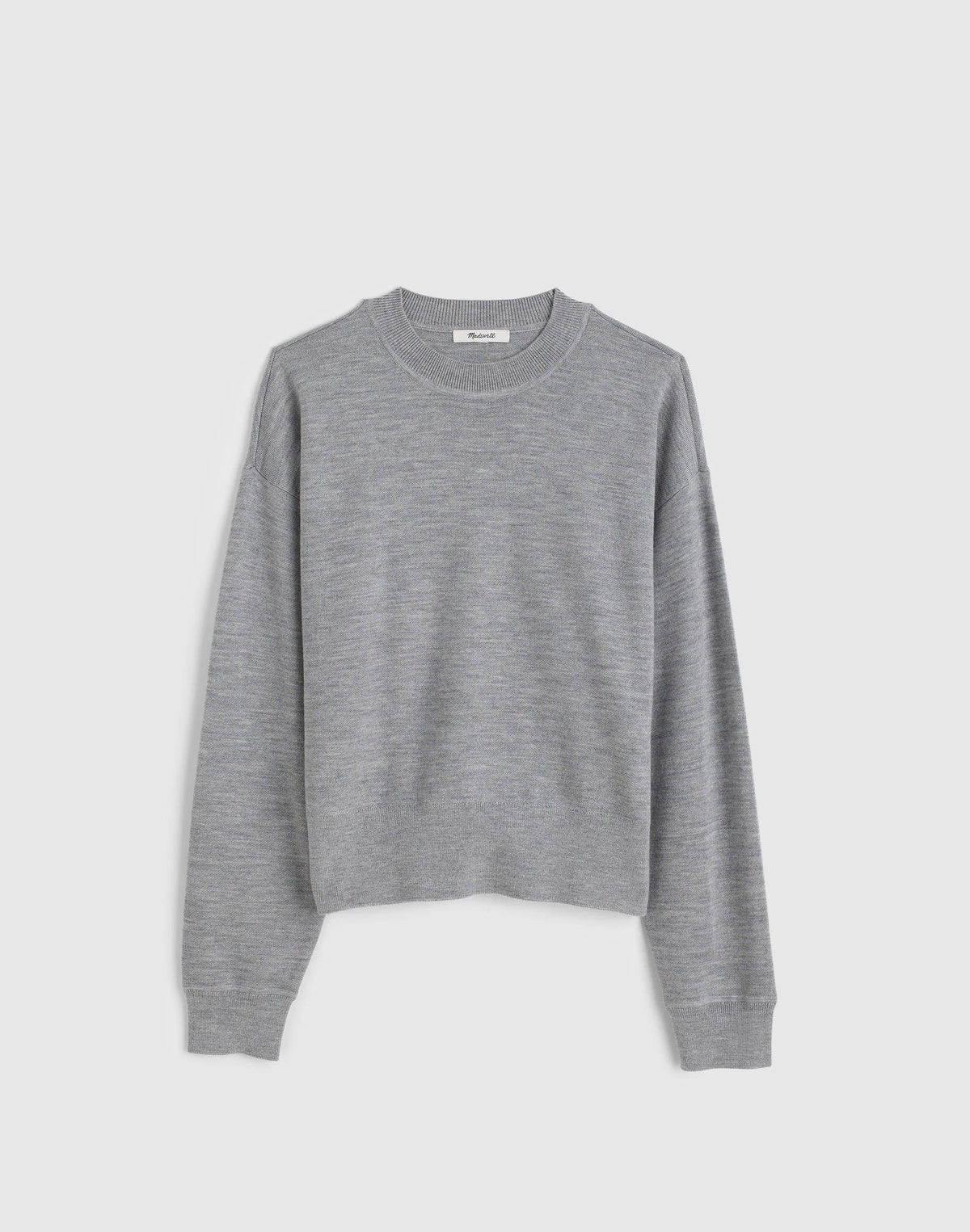 Relaxed Crewneck Sweater in Merino-Silk Blend Medium Htr Grey | Madewell Exclusive
