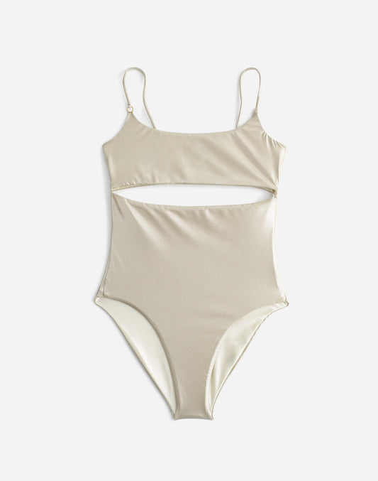 Jade Swim Eclipse One-Piece Swimsuit Sea Salt | Madewell New