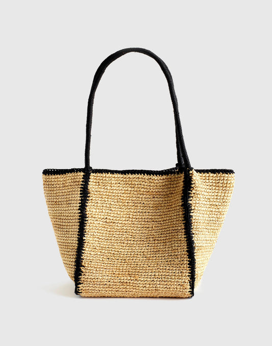 The Lexington Small Tote in Raffia Natural Multi | Madewell Everyday