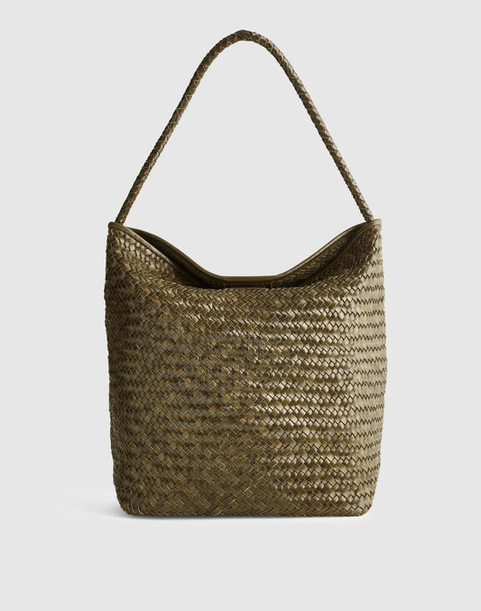 The Signature Woven Bucket Bag Faded Olive | Madewell Classic