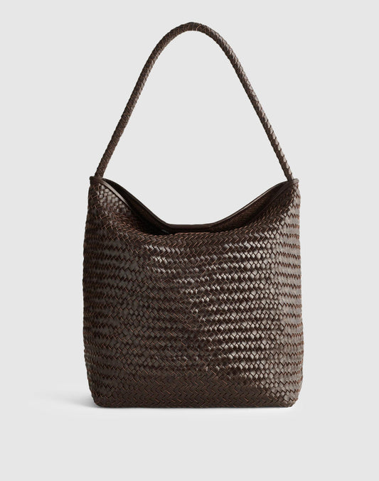 The Signature Woven Bucket Bag Coffee Bean | Madewell Great Value