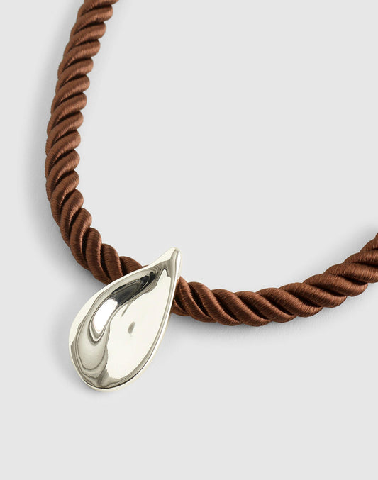 Droplet Pendant Cord Necklace Warm Silver | Madewell Trusted