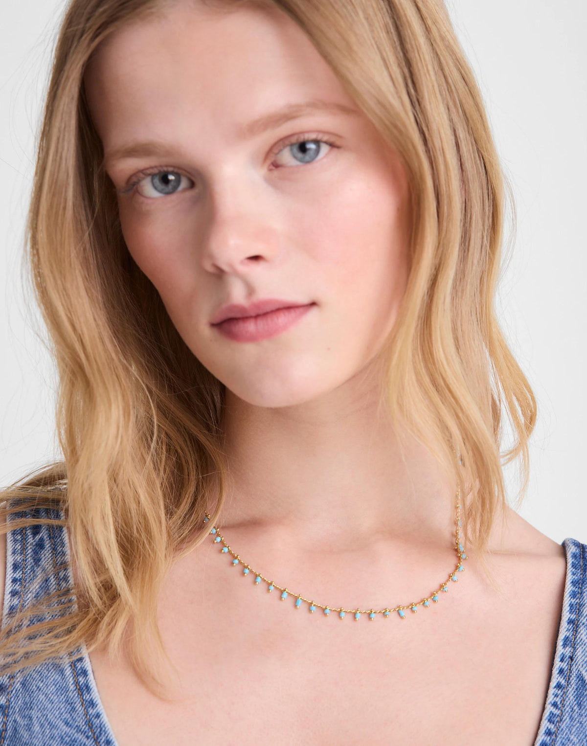 Enamel Chain Choker Necklace Turquoise Multi | Madewell Top Pick