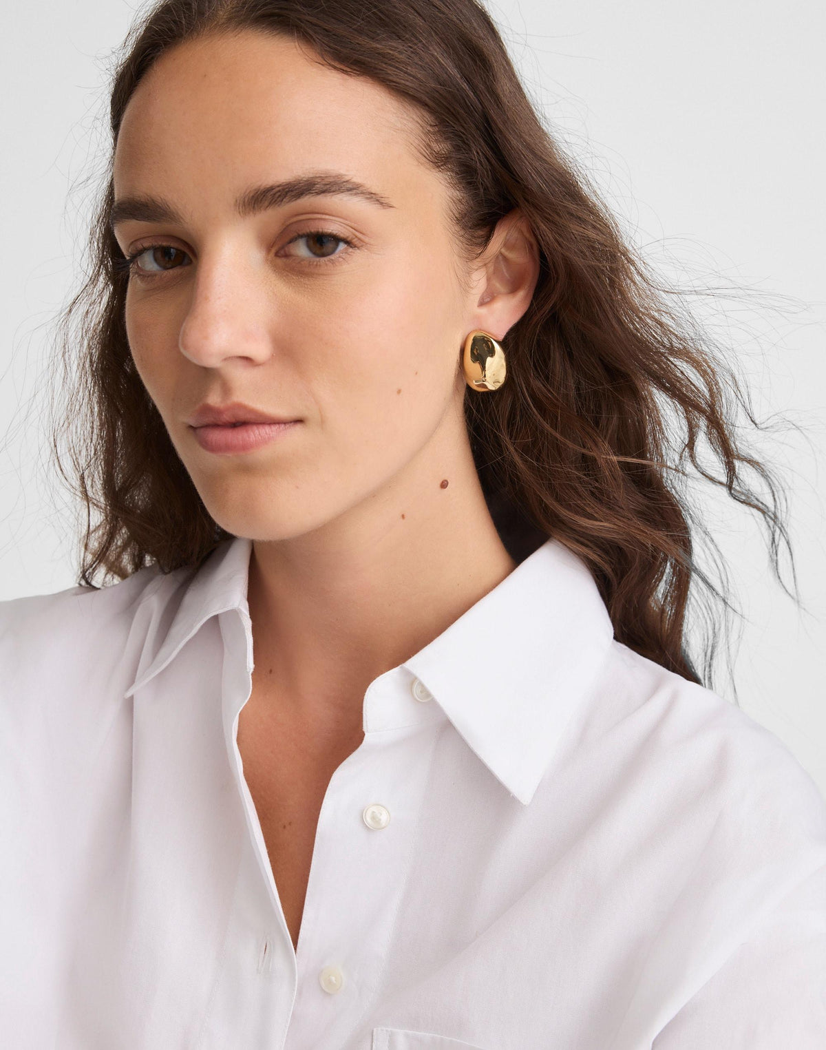Sculpted Droplet Statement Stud Earrings Antique Gold | Madewell Premium