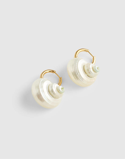 Shell Statement Hoop Earrings Antique Gold | Madewell Trusted