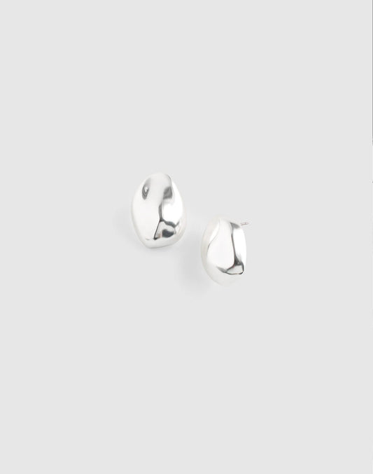 Sculpted Droplet Statement Stud Earrings Warm Silver | Madewell Customer Favorite