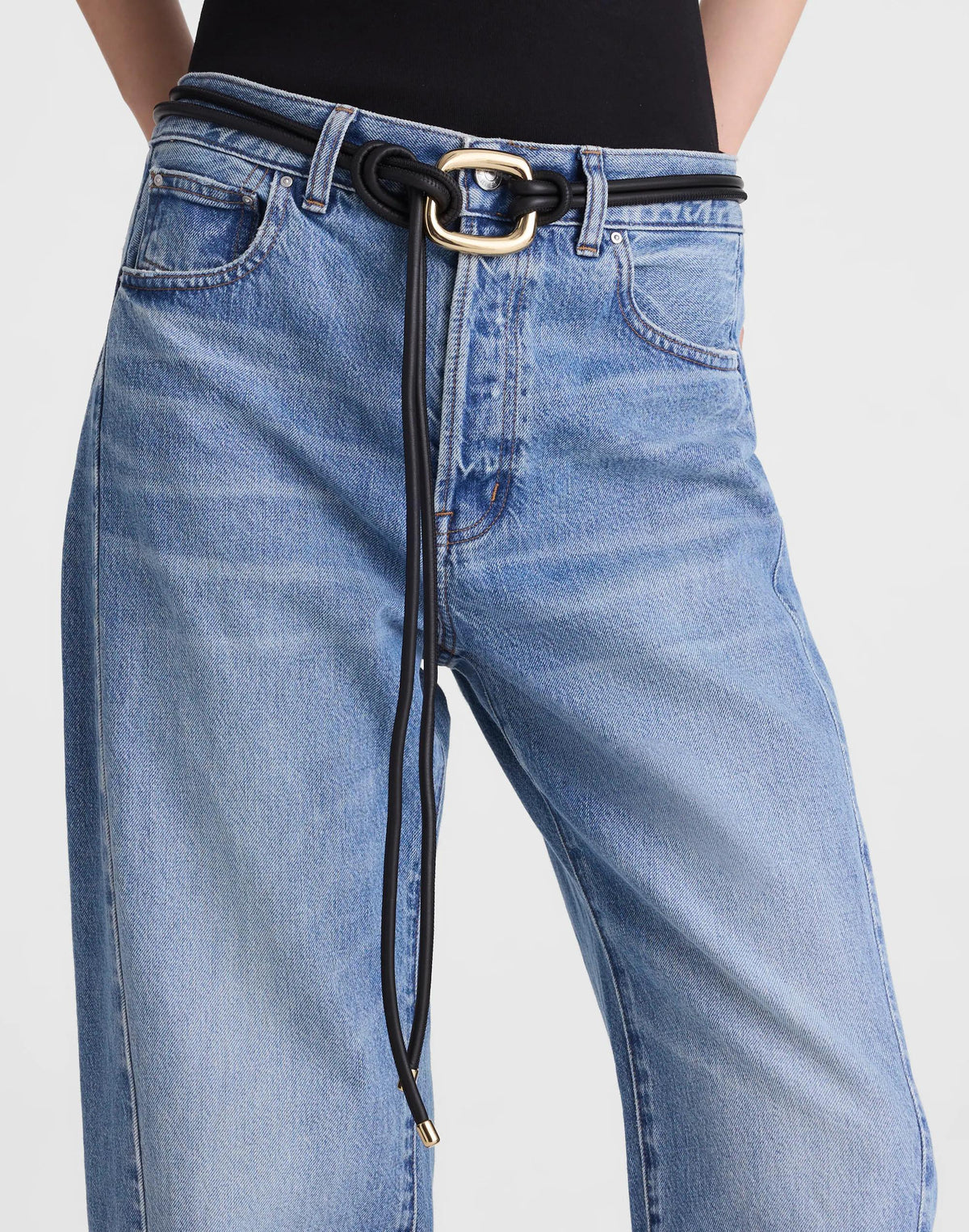 Sculpted-Buckle Tie Belt True Black | Madewell Smart Buy