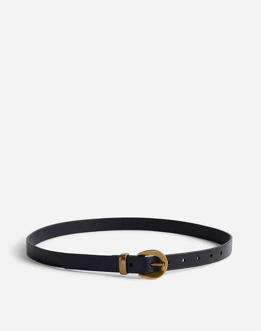 Chunky Buckle Skinny Leather Belt True Black | Madewell Classic