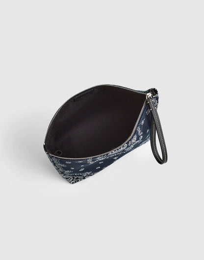 Bandana-Print Zip Pouch Classic Navy Multi | Madewell Classic