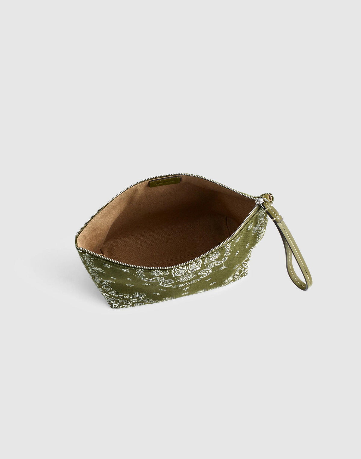 Bandana-Print Zip Pouch Classic Olive | Madewell Latest