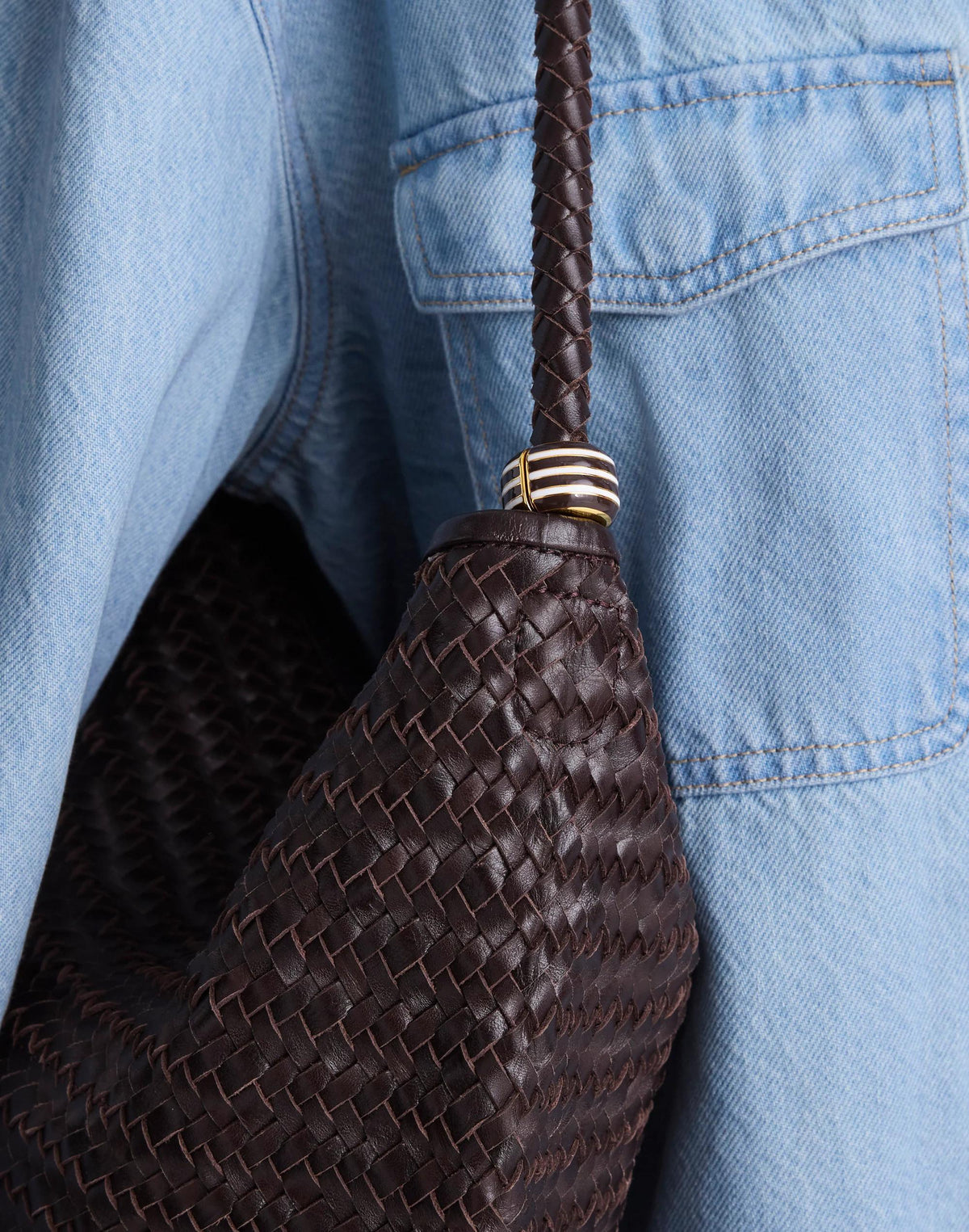Striped Enamel Bead Clip Chocolate Plum | Madewell Recommended