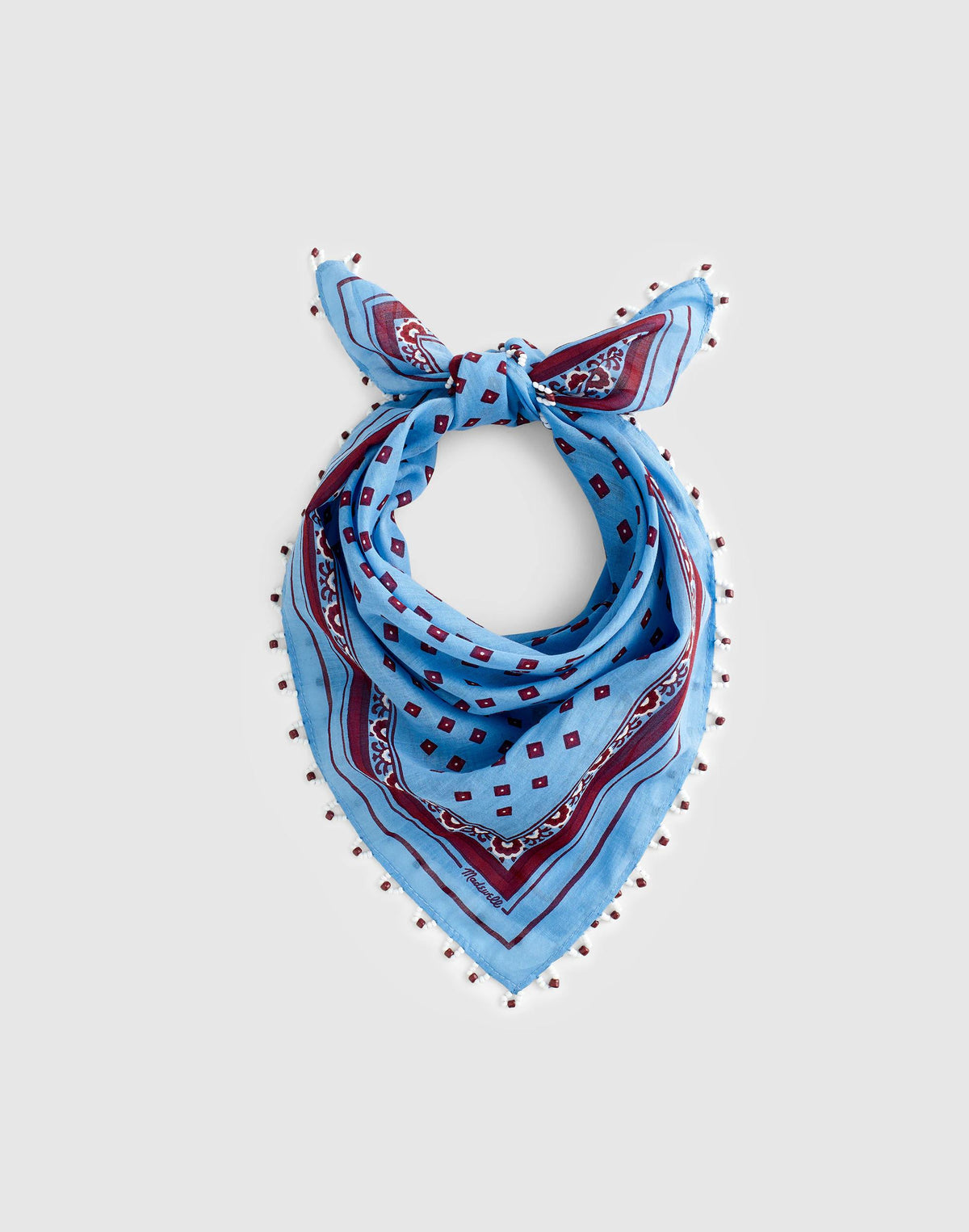 Beaded Bandana in Cotton Blend Retro Blue | Madewell Deals