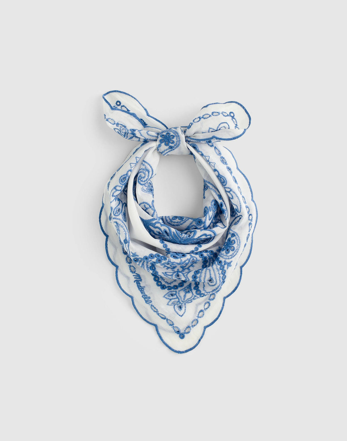 Organic Cotton Eyelet Bandana Bandana Eyelet Retro Blue | Madewell Premium