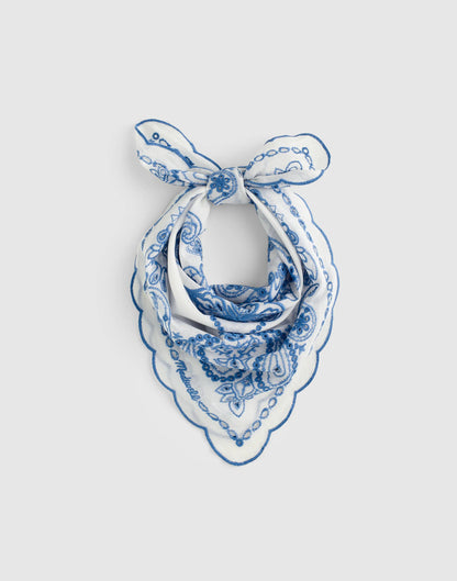 Organic Cotton Eyelet Bandana Bandana Eyelet Retro Blue | Madewell Premium