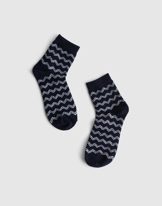 Wavy Stripe Ankle Socks Classic Indigo | Madewell Value