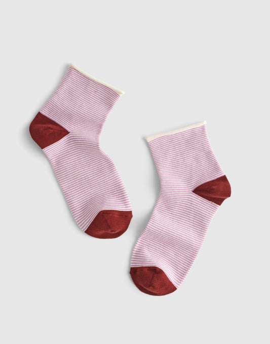 Contrast-Stripe Ankle Socks Warm Wisteria | Madewell Classic
