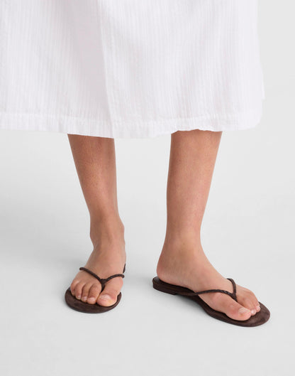 The Iggy Braided Thong Sandal Dark Carob | Madewell Featured