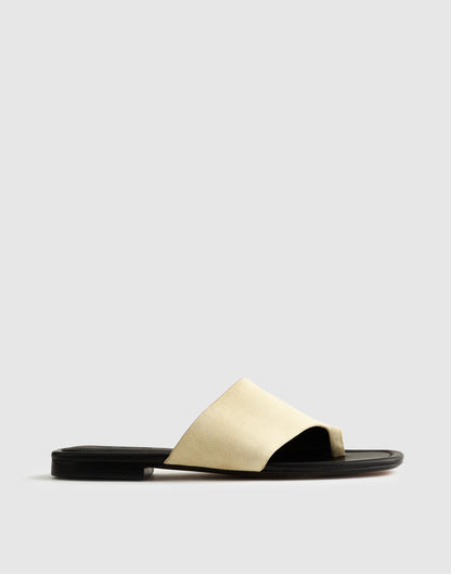 The Maycie Toe-Loop Slide Flax | Madewell Premium