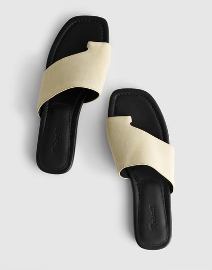 The Maycie Toe-Loop Slide Flax | Madewell Premium