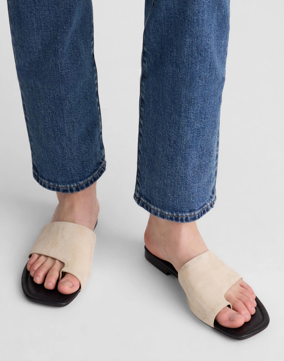 The Maycie Toe-Loop Slide Flax | Madewell Premium