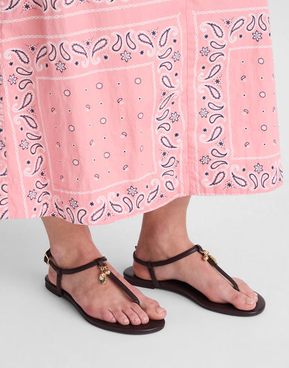 Madewell x Shopbop Iggy Charm T-Strap Sandal in Leather Coffee Bean | Madewell Essential