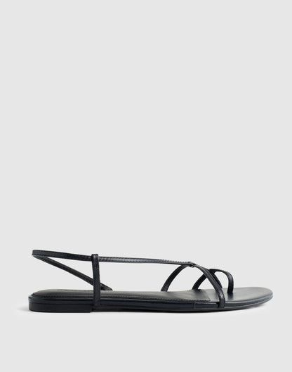 The Iggy Strappy Sandal True Black | Madewell Everyday