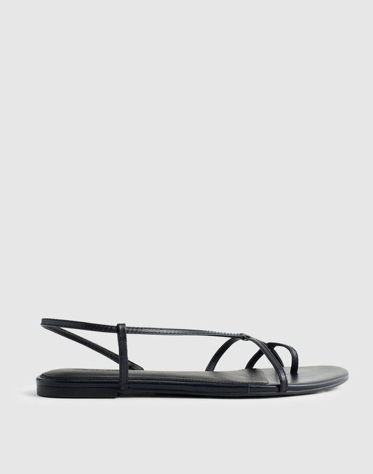 The Iggy Strappy Sandal True Black | Madewell Everyday