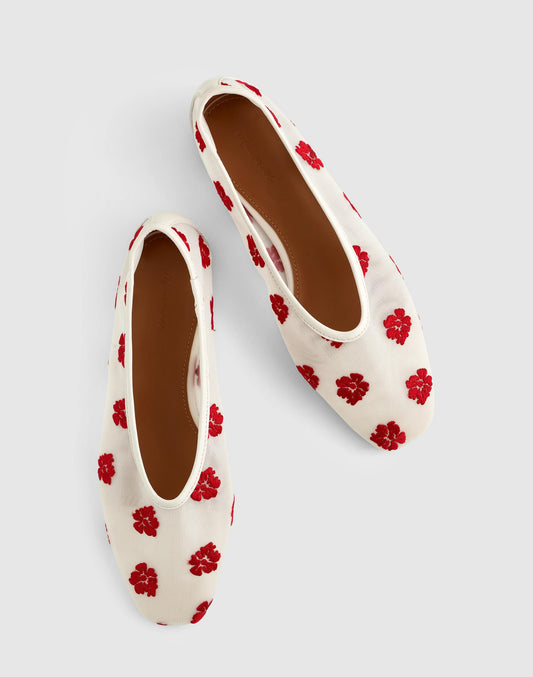 The Mylie Ballet Flat Vintage Ivory Multi | Madewell Special Offer