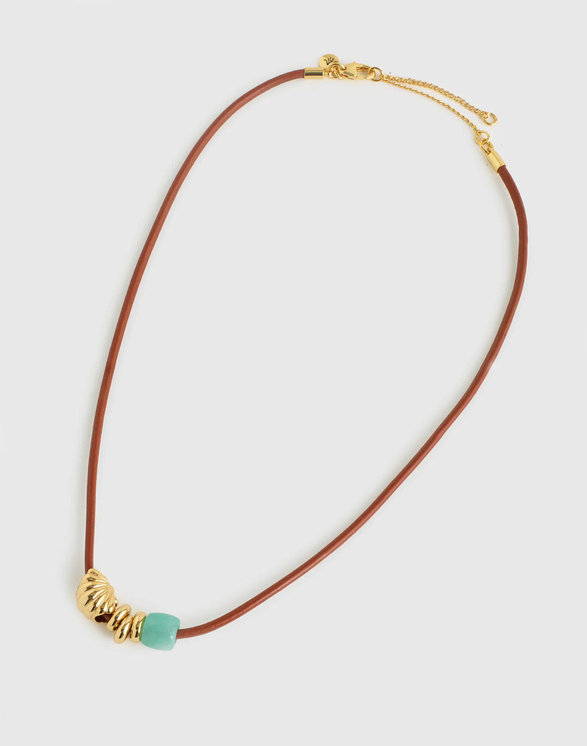 Semiprecious Charm Leather Choker Necklace Golden Tan | Madewell Quality