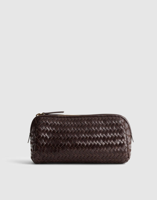 The Signature Woven Zip Pouch Coffee Bean | Madewell Trusted