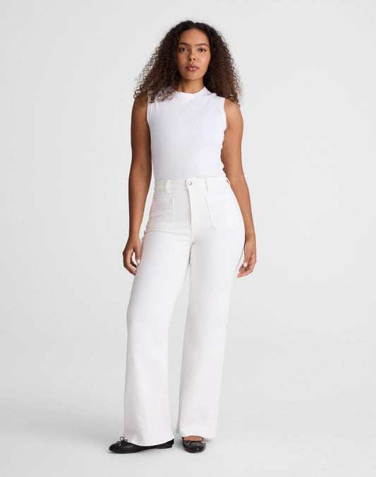 The Curvy Emmy Wide-Leg Jean in Super Stretch Denim Tile White | Madewell Premium