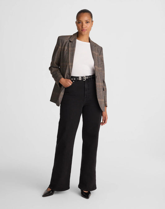 The Curvy Wide-Leg Jean in Super Stretch Denim Black Frost | Madewell Classic