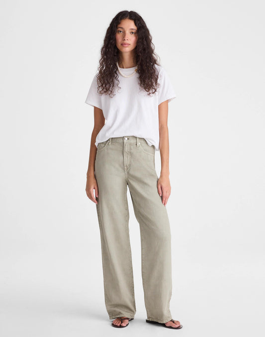 The Short Perfect Vintage Wide-Leg Jean in Airy Denim Chateau Olive | Madewell Great Value