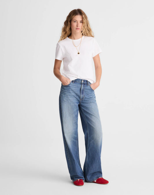 Petite Low-Slung Baggy Jeans in Airy Denim Pickett Wash | Madewell Customer Favorite