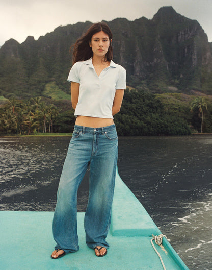 Petite Low-Slung Baggy Jeans in Airy Denim Pickett Wash | Madewell Customer Favorite