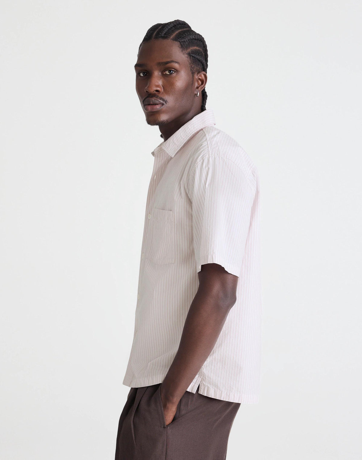 Boxy Cropped Shirt in Crisp Poplin Mini Shirting Stripe | Madewell Quality