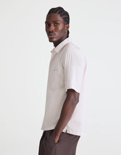 Boxy Cropped Shirt in Crisp Poplin Mini Shirting Stripe | Madewell Quality
