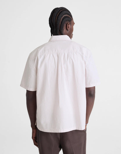 Boxy Cropped Shirt in Crisp Poplin Mini Shirting Stripe | Madewell Quality