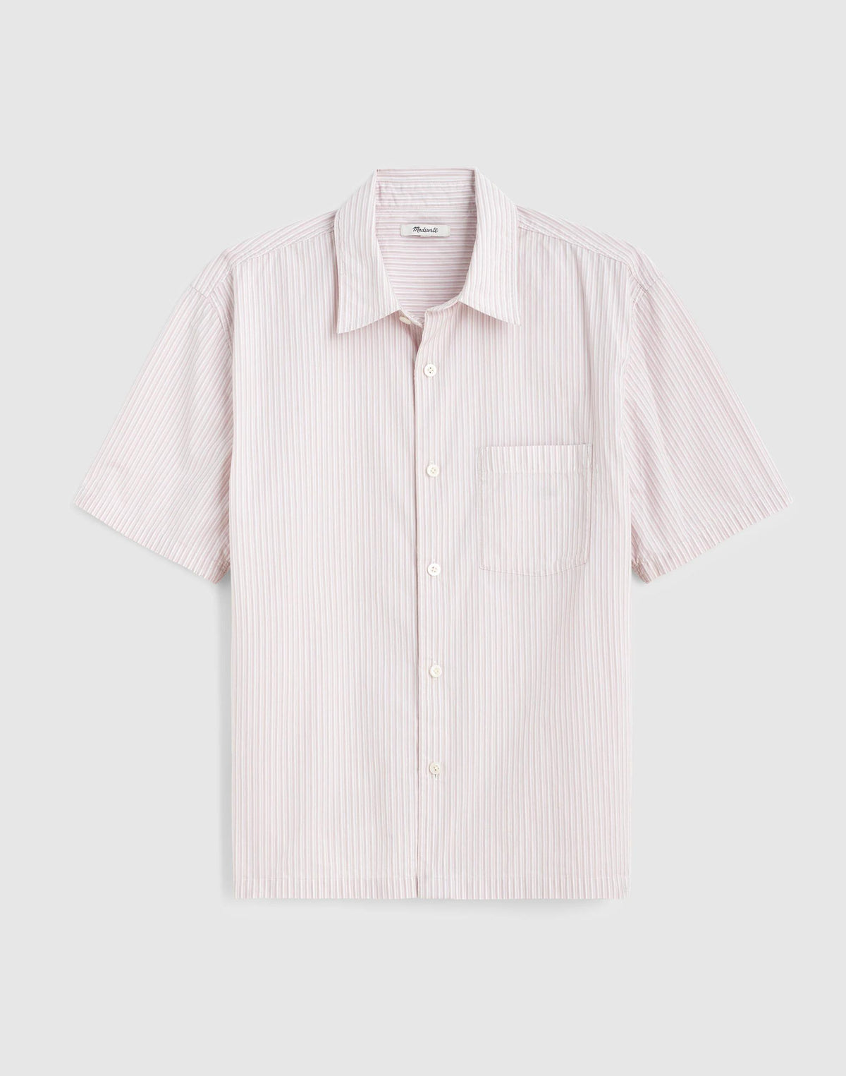 Boxy Cropped Shirt in Crisp Poplin Mini Shirting Stripe | Madewell Quality