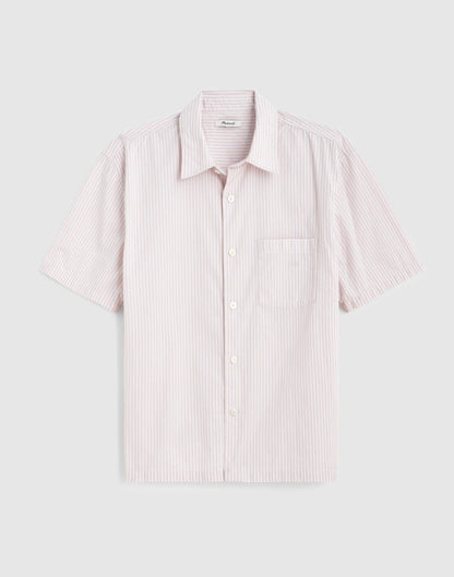 Boxy Cropped Shirt in Crisp Poplin Mini Shirting Stripe | Madewell Quality