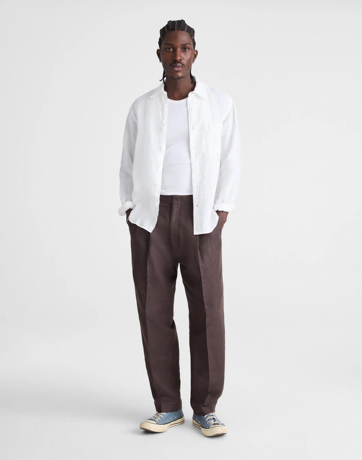Button-Up Shirt in Linen White | Madewell Popular