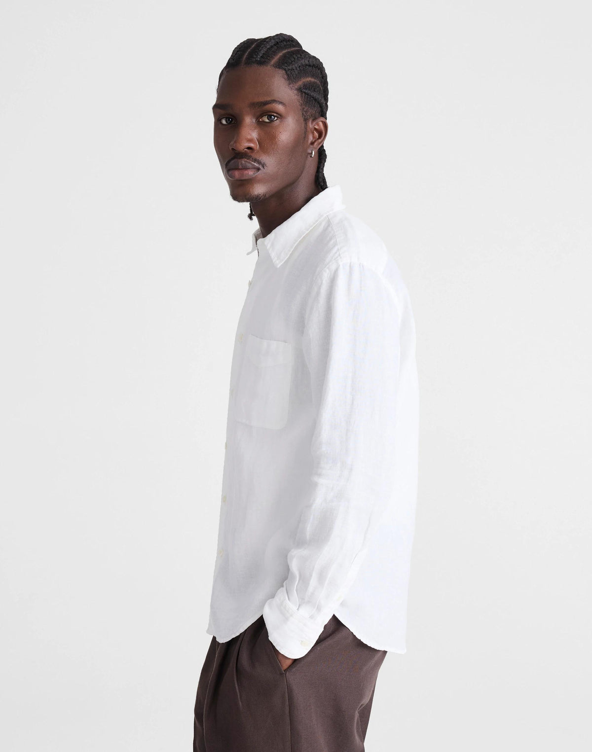 Button-Up Shirt in Linen White | Madewell Popular