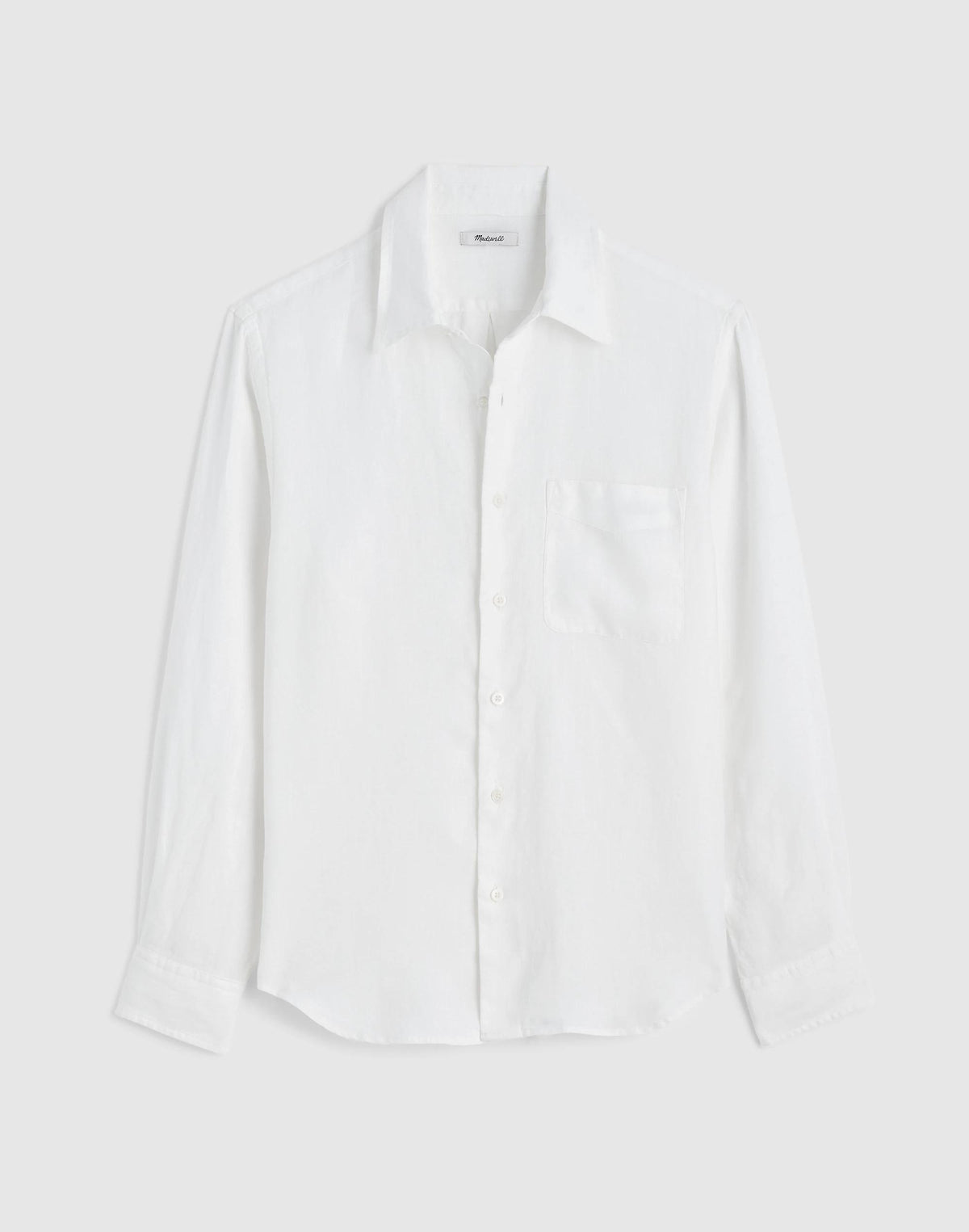 Button-Up Shirt in Linen White | Madewell Popular