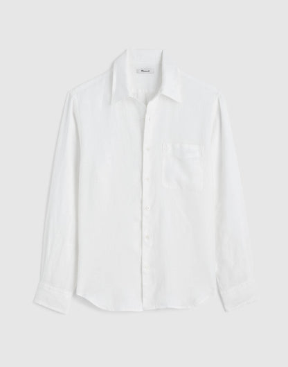 Button-Up Shirt in Linen White | Madewell Popular