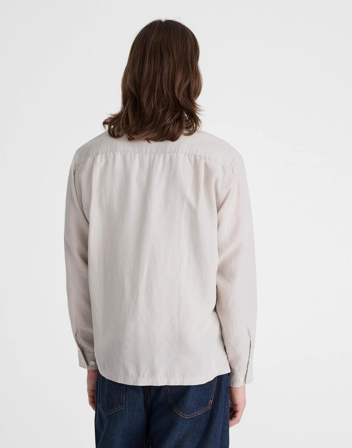 The Long-Sleeve Camp Shirt in Archive Linen Blend Form Grey | Madewell Popular