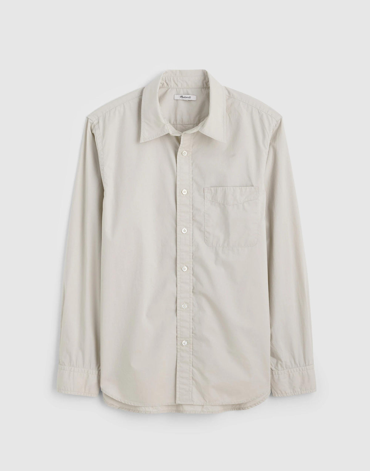 Button-Up Shirt in Crisp Poplin Steel | Madewell Everyday