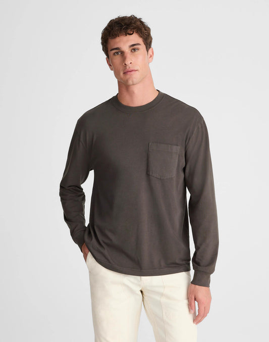 The Long-Sleeve Vintage Pocket Tee Almost Black | Madewell Popular