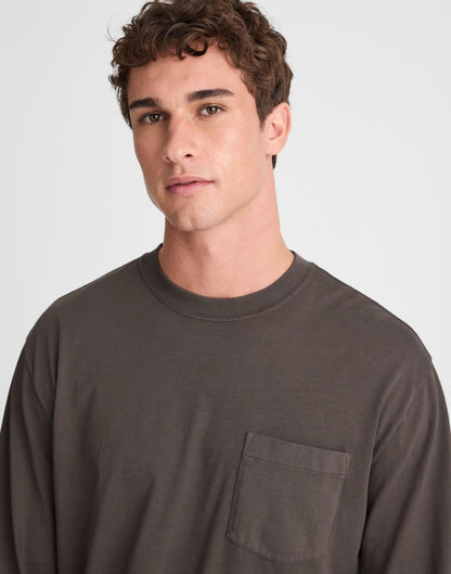 The Long-Sleeve Vintage Pocket Tee Almost Black | Madewell Popular
